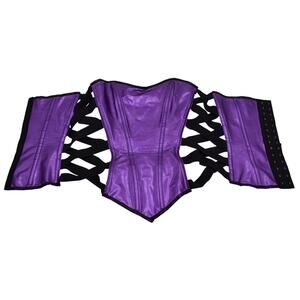 Leg Avenue Metallic Purple PVC Overbust Corset Bustier Fairy Goth Womens Small